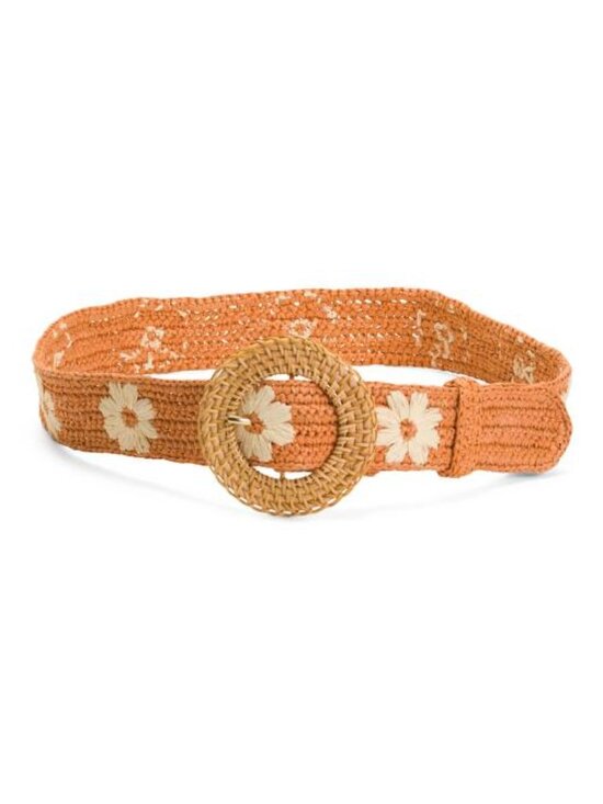 HOUSE OF HARLOW 1960 Raffia Flower Belt